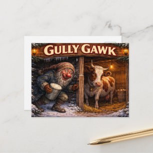 carte postale du lutin de Noël islandais Gully Gaw