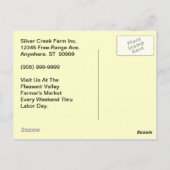 Carte postale du marché des poulets de poulet bio  (Dos)