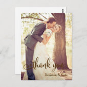 Carte postale du Mariage Brown de typographie Merc (Devant / Derrière)