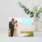 Carte postale du Mariage de Merci de ruban bleu Ti (Debout devant)