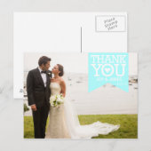 Carte postale du Mariage de Merci de ruban bleu Ti (Devant / Derrière)