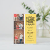 Carte postale du Mariage photo Jaune tendance Merc (Debout devant)