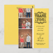 Carte postale du Mariage photo Jaune tendance Merc (Devant / Derrière)