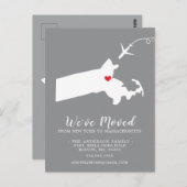 Carte postale du Massachusetts de l'État de déména (Devant / Derrière)