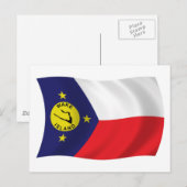 Carte postale du mât de drapeau de l'île de Wake (Devant / Derrière)