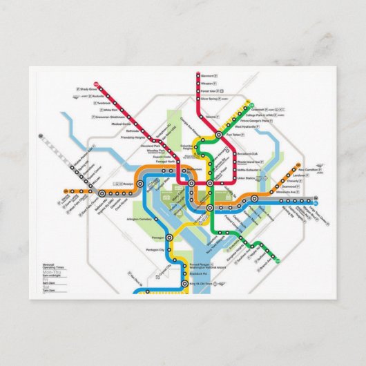 Carte postale du métro de Washington D.C. (Devant)