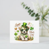Carte postale du mignon St. Patrick's Day Chiot (Debout devant)