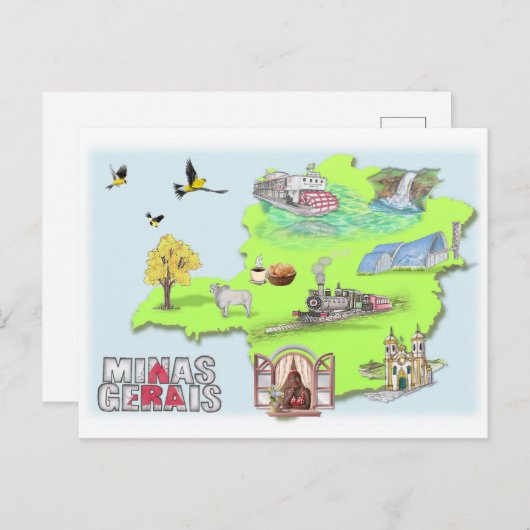 Carte postale du Minas Gerais (Devant / Derrière)