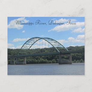 Carte postale du Mississippi River, pont Dubuque I