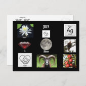 Carte postale du mois de naissance Cancer de juill (Devant / Derrière)