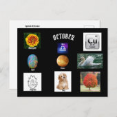 Carte postale du mois de naissance de la Balance d (Devant / Derrière)