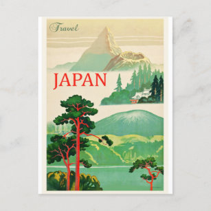 Carte postale du Mont Fuji Japon Vintage voyage de