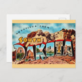 Carte postale du Mont Rushmore, Dakota du Sud  (Devant / Derrière)