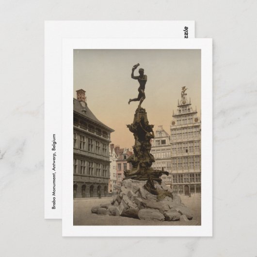 Carte postale du monument de Brabo (Devant / Derrière)