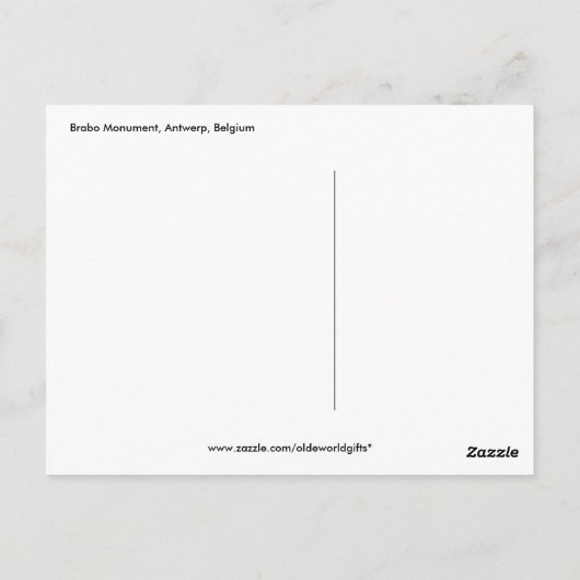 Carte postale du monument de Brabo (Dos)