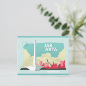 Carte postale du Monument National d'Indonésie (Debout devant)