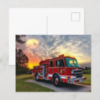 Carte postale du moteur d'incendie