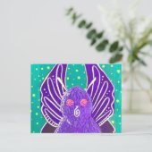Carte postale du Mothman violet (Debout devant)