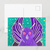 Carte postale du Mothman violet (Devant / Derrière)