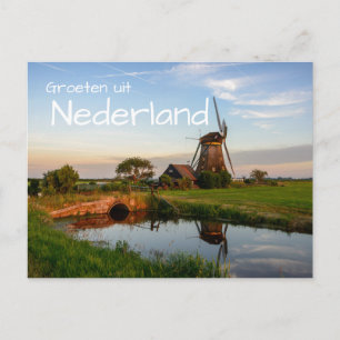 Carte postale du moulin à vent Groeten uit Nederla