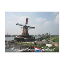Carte postale du moulin à vent Zaanse Schans