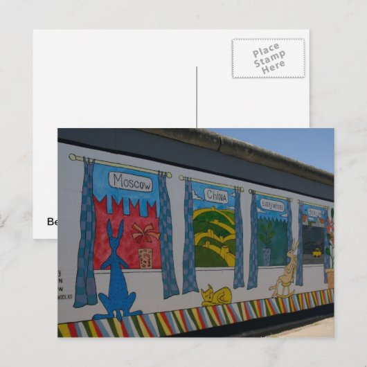 Carte postale du mur de Berlin (Devant / Derrière)