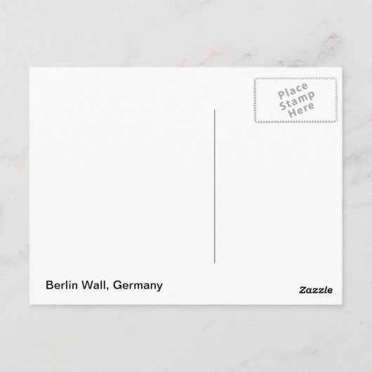 Carte postale du mur de Berlin (Dos)