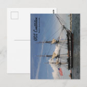 Carte postale du navire USS Constitution de Boston (Devant / Derrière)