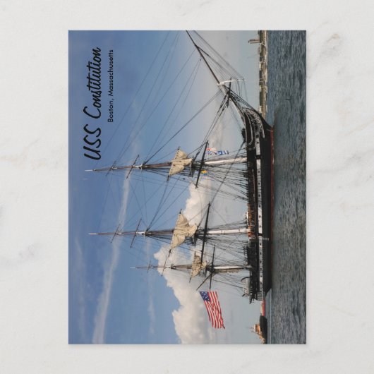 Carte postale du navire USS Constitution de Boston (Devant)