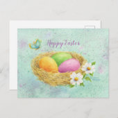 Carte postale du nid d'oeufs de Pâques (Devant / Derrière)