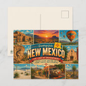 Carte postale du Nouveau-Mexique (Devant / Derrière)