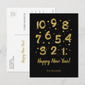 Carte postale du Nouvel An avec compte à rebours e (Devant / Derrière)