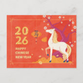 Carte postale du Nouvel An chinois du Cheval 2026 (Devant)