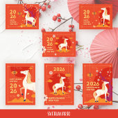Carte postale du Nouvel An chinois du Cheval 2026