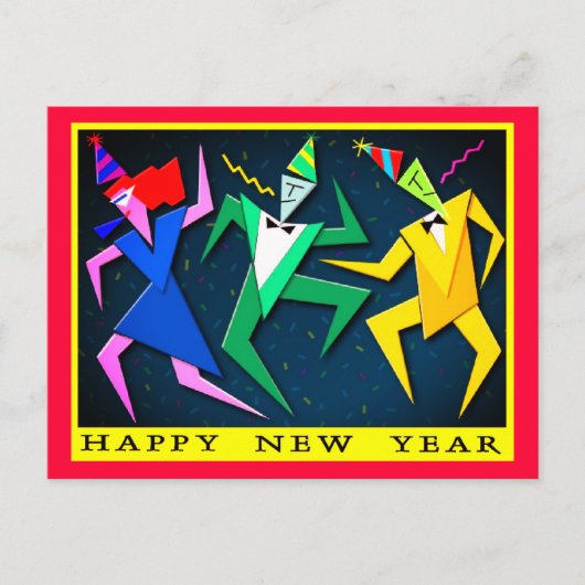 Carte postale du Nouvel An festif (Devant)