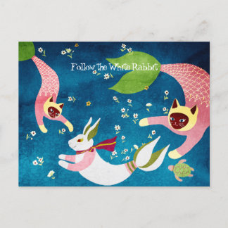 Carte postale du Nouvel An pour les chats à lapins