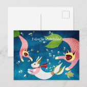 Carte postale du Nouvel An pour les chats à lapins (Devant / Derrière)