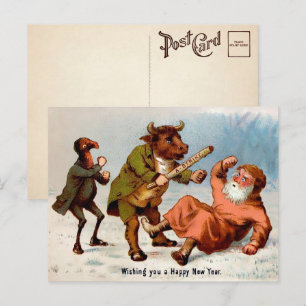 Carte postale du Nouvel An victorien A-Strike