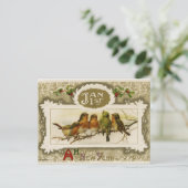 Carte postale du Nouvel An vintage (Debout devant)