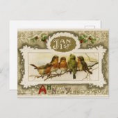 Carte postale du Nouvel An vintage (Devant / Derrière)