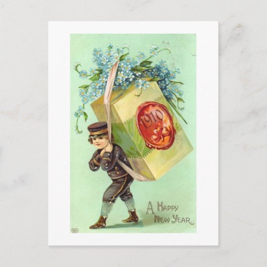 Carte postale du Nouvel An vintage (Devant)