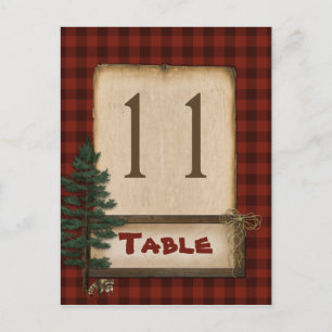 Carte postale du numéro de table de camping à carr