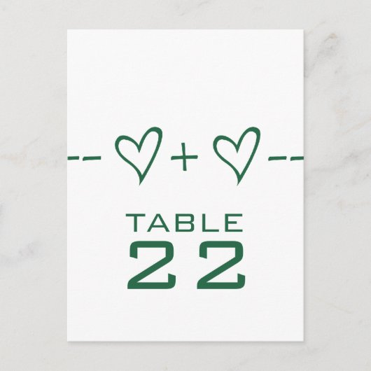 Carte postale du numéro de table de l'équation du  (Devant)