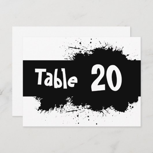 Carte postale du numéro de table Ink Spot (Devant / Derrière)
