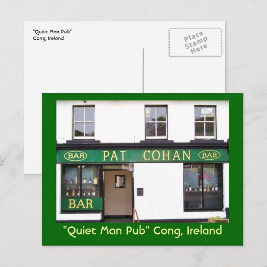 Carte postale du paisible Man Pub (Devant / Derrière)