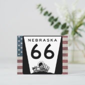 Carte postale du panneau de la route 66 Nebraska (Debout devant)
