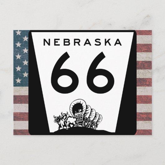 Carte postale du panneau de la route 66 Nebraska (Devant)