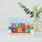 Carte postale du panneau de Playa del Carmen (Debout devant)