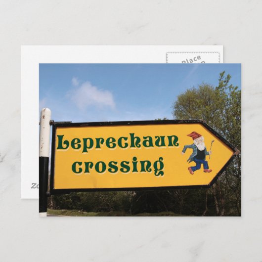 carte postale du panneau leprechaun (Devant / Derrière)