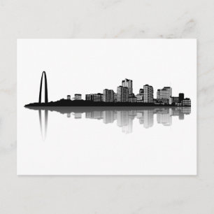 Carte postale du panorama de St. Louis (n/b)